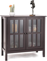 Glass Door Sideboard Console Storage Buffet Cabinet