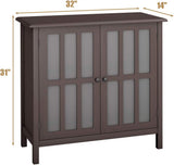 Glass Door Sideboard Console Storage Buffet Cabinet