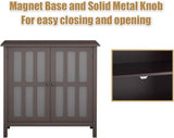 Glass Door Sideboard Console Storage Buffet Cabinet
