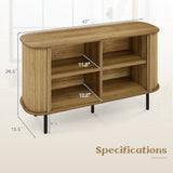 Aparador Buffet de 47 Pulgadas con Estantes Ajustables para Cocina, Comedor, Sala de Estar, Recibidor - Roble