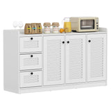 Mueble Buffet con Almacenamiento Aparador Moderno con 3 Puertas-Blanco