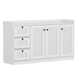 Mueble Buffet con Almacenamiento Aparador Moderno con 3 Puertas-Blanco