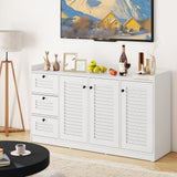 Mueble Buffet con Almacenamiento Aparador Moderno con 3 Puertas-Blanco