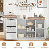 Mueble Buffet con Almacenamiento Aparador Moderno con 3 Puertas-Blanco