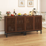 Buffet Cabinet with Storage 32" Wooden Sideboard Coffee Bar Station-Walnut
