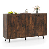 Aparador bufé, mueble de almacenamiento moderno de mediados de siglo con estantes ajustables