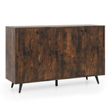 Aparador bufé, mueble de almacenamiento moderno de mediados de siglo con estantes ajustables