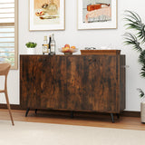 Aparador bufé, mueble de almacenamiento moderno de mediados de siglo con estantes ajustables