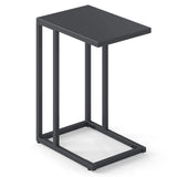 Mesa Auxiliar en Forma de C con Patas Ajustables para Sala de Estar Dormitorio-Gris Oscuro