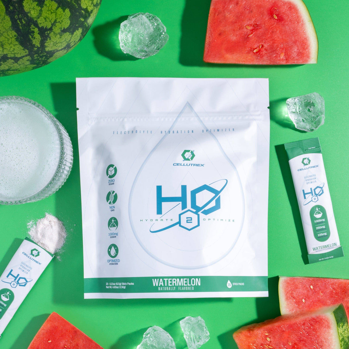 H2O ELECTROLYTES™ - Sandía | Polvo de electrolitos sin azúcar