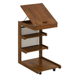 Mesa auxiliar en forma de C con ruedas y tablero ajustable para sofá, cama o mesilla de noche