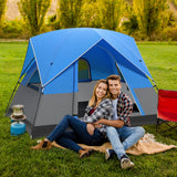 Tienda de camping exterior para 3 personas con alfombrilla de suelo extraíble para camping, senderismo, viajes - Azul