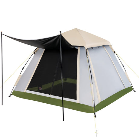 Tienda de campaña instantánea tipo pop-up para 2-4 personas con toldo/cubierta desmontable (impermeable)