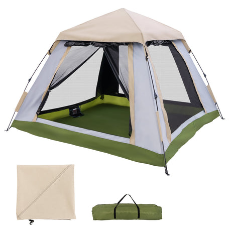 Tienda de campaña instantánea tipo pop-up para 2-4 personas con toldo/cubierta desmontable (impermeable)