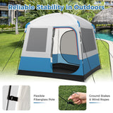 5 Person Camping Tent with Mesh Windows and Carrying Bag for Camping Hiking Traveling-White