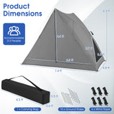 Tienda de campaña emergente para 2-3 personas con bolsa de transporte y doble techo para mochileros, senderismo, viajes - Gris