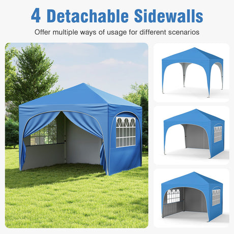 Carpa Plegable de 3 X 3 M con 4 Paredes Laterales Desmontables