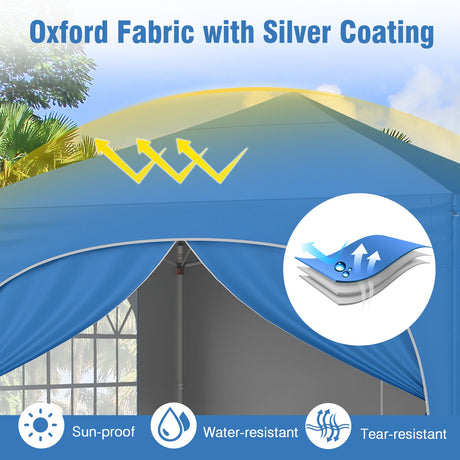 Carpa Plegable de 3 X 3 M con 4 Paredes Laterales Desmontables