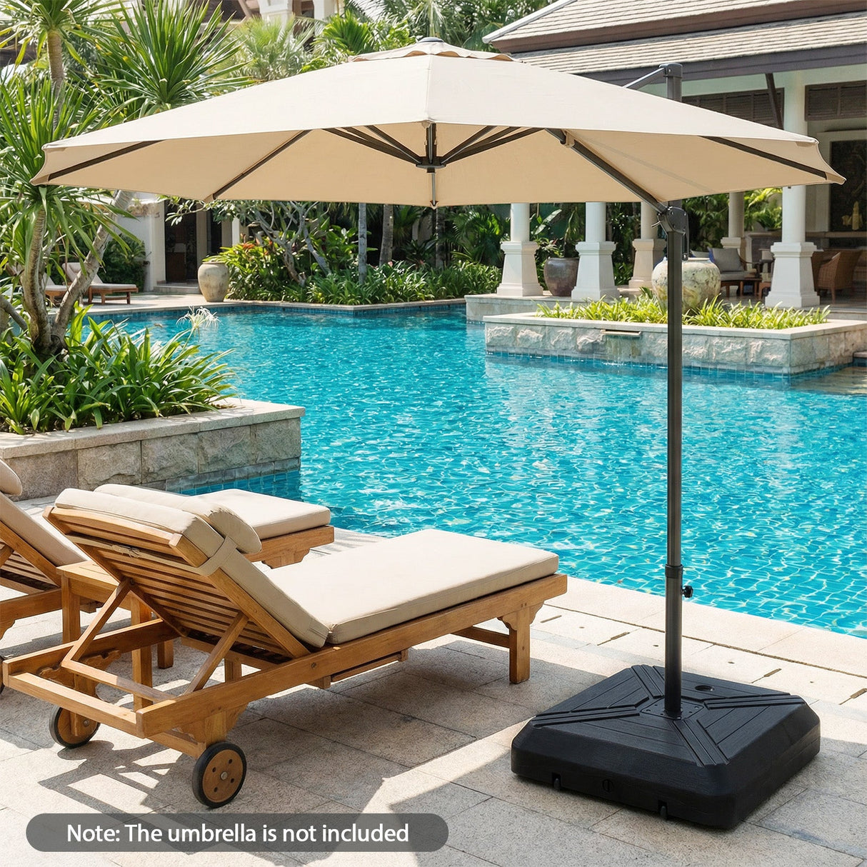 Base de Sombrilla Cantilever con Ruedas para Patio y Piscina
