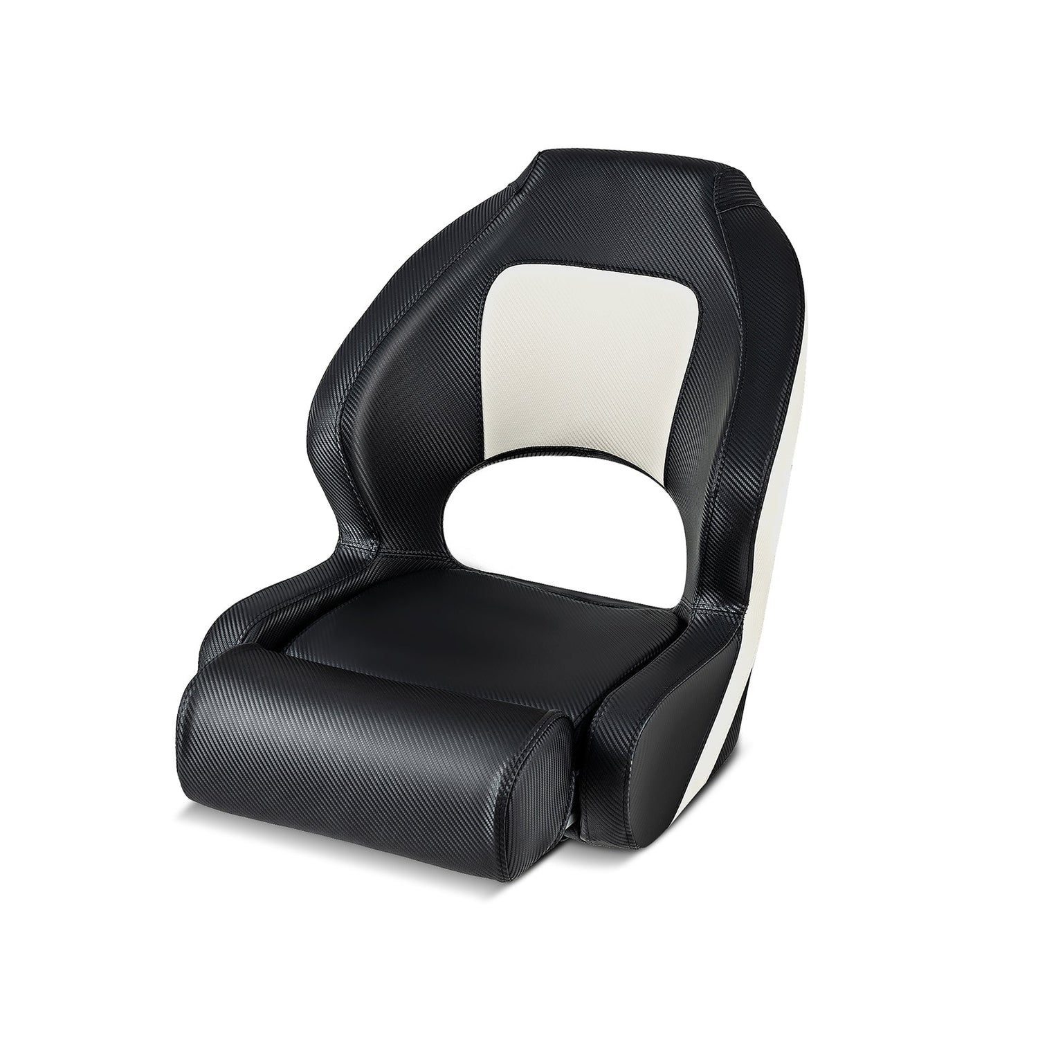 Asiento de capitán tipo cubo con cuero de PVC impermeable para barco turístico - Negro