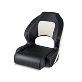 Asiento de capitán tipo cubo con cuero de PVC impermeable para barco turístico - Negro