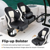 Asiento de capitán tipo cubo con cuero de PVC impermeable para barco turístico - Negro