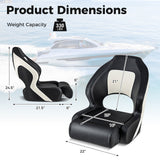 Asiento de capitán tipo cubo con cuero de PVC impermeable para barco turístico - Negro