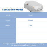Funda de coche para automóviles de 185 pulgadas, protección contra lluvia, sol, rayos UV, ajuste universal sedán Toyota Corolla