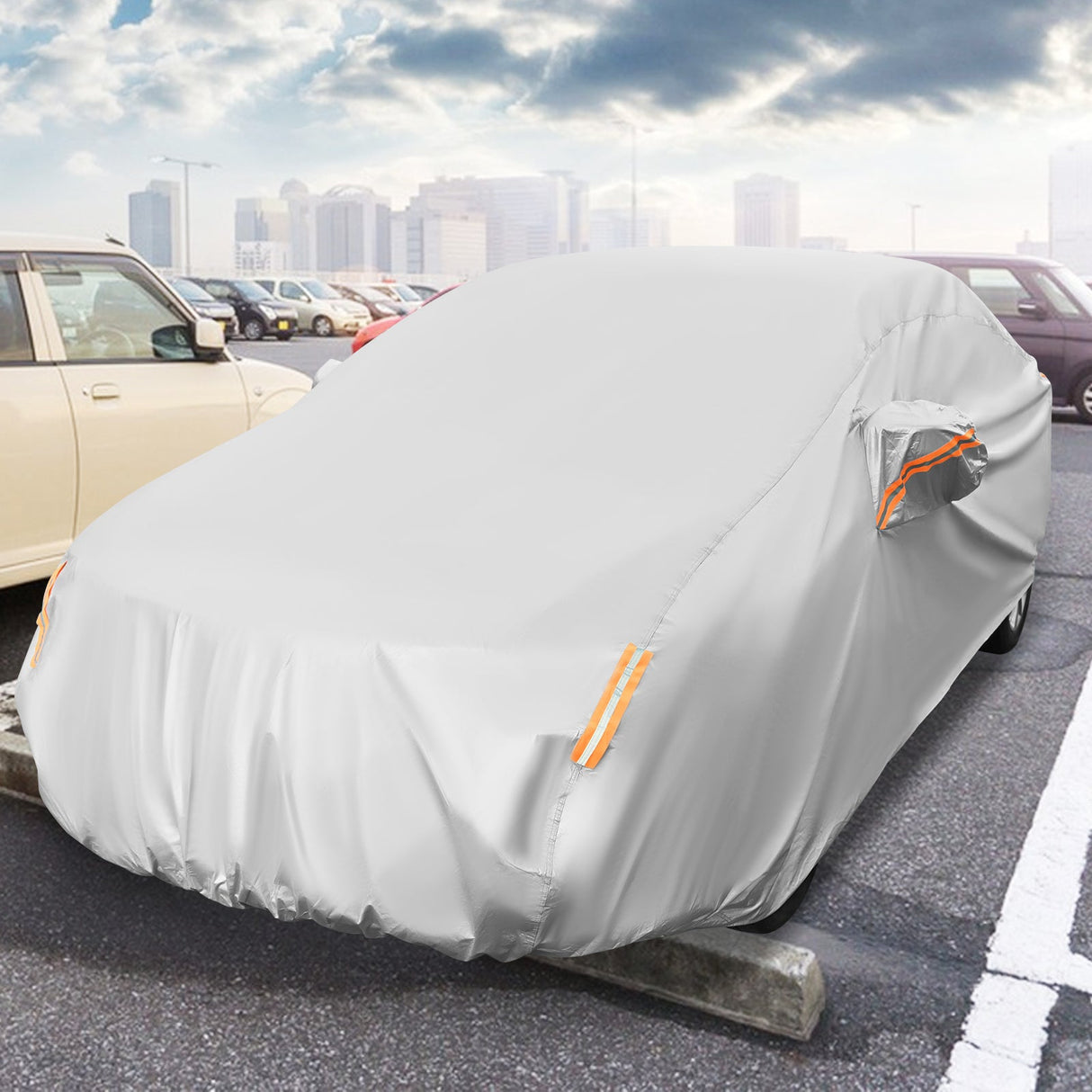 Funda de coche para automóviles de 185 pulgadas, protección contra lluvia, sol, rayos UV, ajuste universal sedán Toyota Corolla