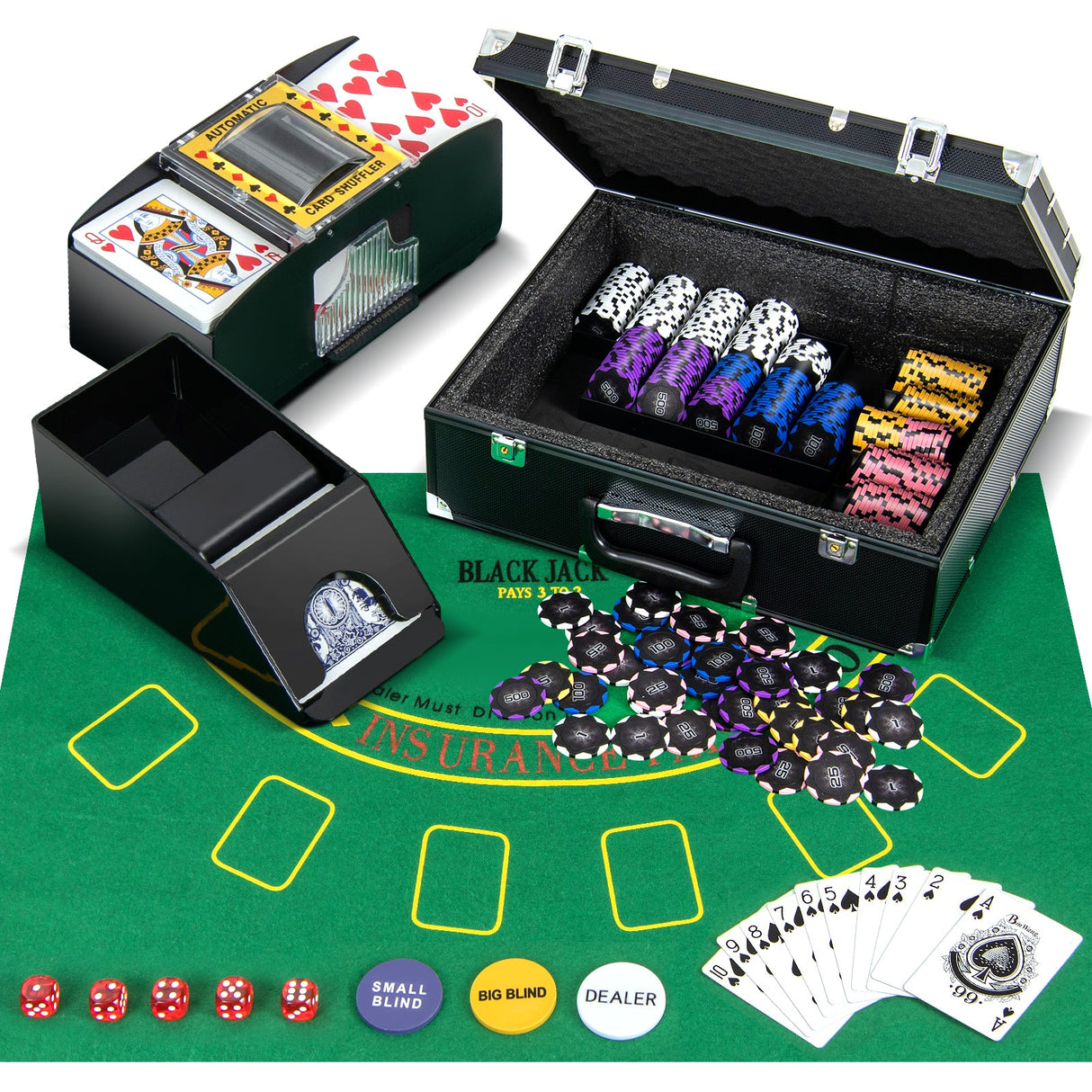 Fichas de póker de 14 gramos, 300 piezas, juego de fichas de póker para casino, color negro