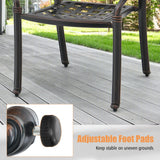 Juego de 2 sillas de patio de aluminio fundido con reposabrazos
