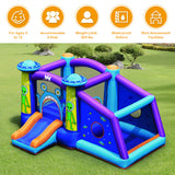 Castillo Hinchable con Tobogán de Agua y Soplador de 550W