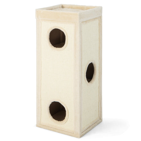 Rascador para gatos de 99 cm de alto con postes rascadores, 3 escondites y 4 suaves cojines de felpa