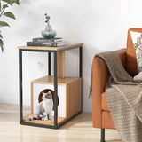 Mesa Auxiliar para Gatos, Casa para Gatos con Poste Rascador