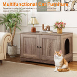 Cat Litter Box Enclosure Furniture Indoor Wooden Cat House End Side Table Nightstand