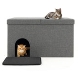 Mueble oculto para arenero de gato con alfombrilla para orina a prueba de salpicaduras