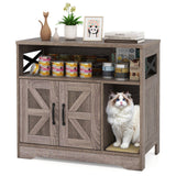Cat Litter Box Enclosure Hidden Cat Washroom Furniture with Storage-Grey