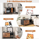 Arenero para gatos con mueble de doble puerta