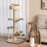 Árbol rascador para gatos de 47 pulgadas para interiores con postes rascadores de sisal engrosado - Gris