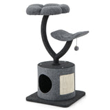 Árbol para gatos de interior con estructura de soporte metálica curvada para gatos grandes y pequeños - Gris