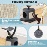 Árbol para gatos de interior con estructura de soporte metálica curvada para gatos grandes y pequeños - Gris