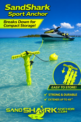 Sport Anchor with Carrying Case- Shallow Water Anchor Pole for Boats and PWC. Easy Storage, High-Strength ABS (4' tall)