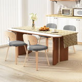 Juego de 4 sillas de cocina de madera tapizadas en tela de chenilla