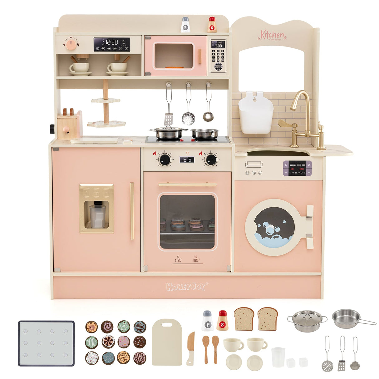 Juego de cocina de juguete de imitación para niños con luz y sonido