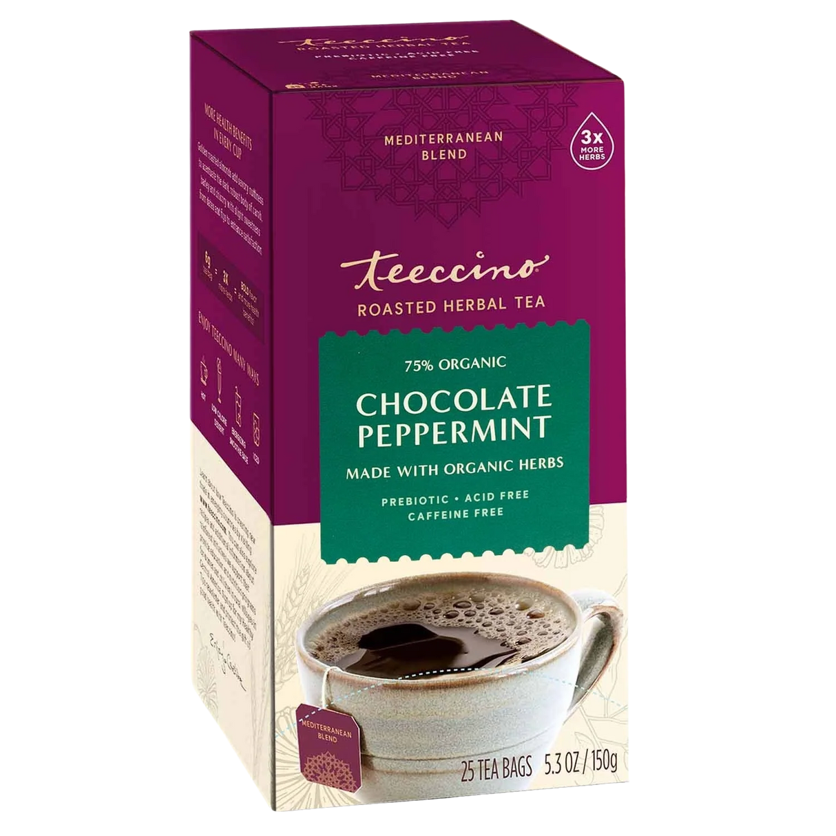 Té de hierbas tostado de chocolate y menta