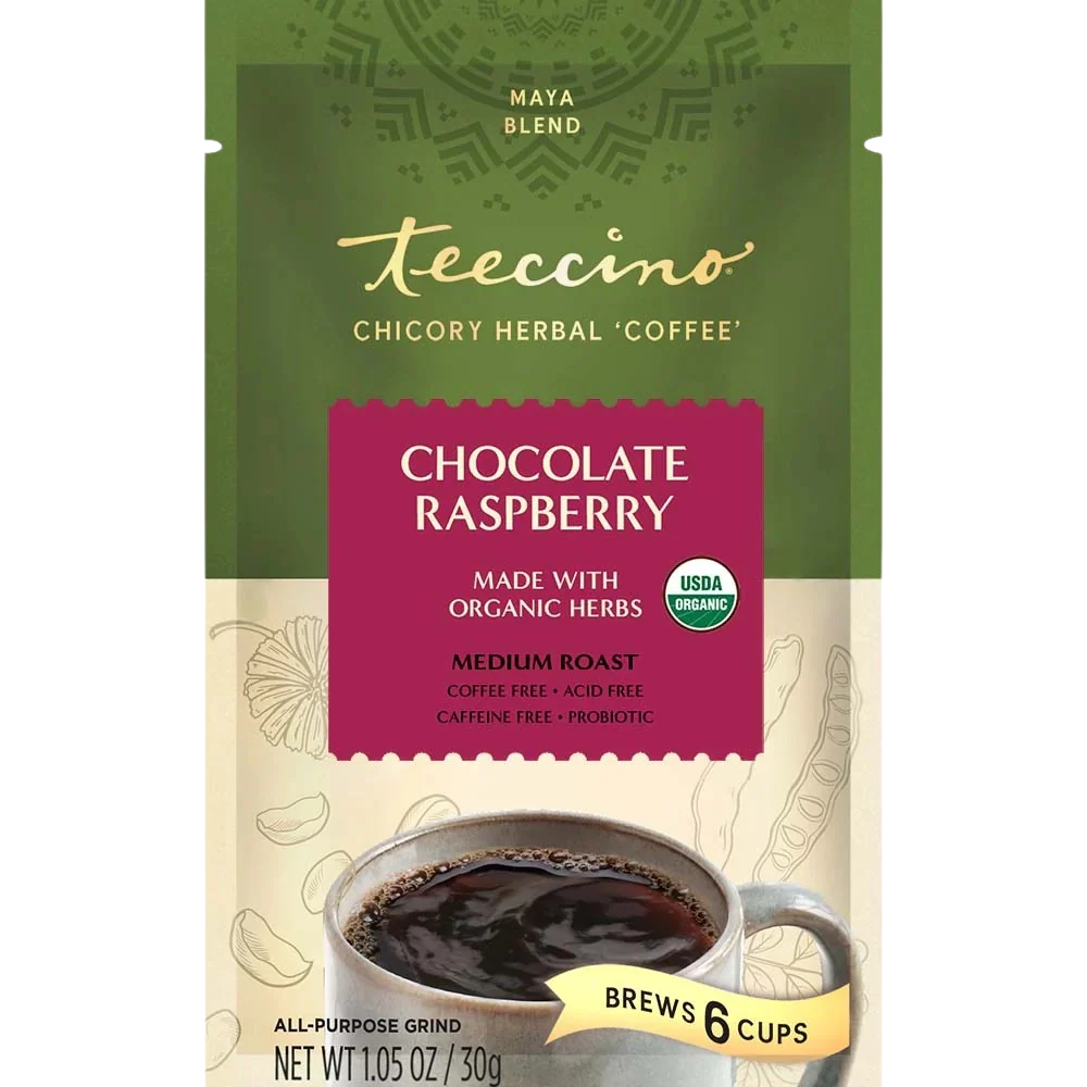 Café de hierbas achicoria, chocolate y frambuesa