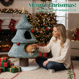 Árbol de Navidad para Gatos de Interior de 48.5 Pulgadas, Bonita Torre para Gatos con 2 Grandes Condominios y Rascador - Verde