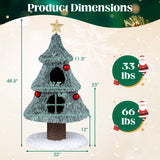 Árbol de Navidad para Gatos de Interior de 48.5 Pulgadas, Bonita Torre para Gatos con 2 Grandes Condominios y Rascador - Verde