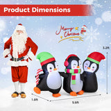 Familia de pingüinos inflables de Navidad con luces LED incorporadas