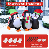 Familia de pingüinos inflables de Navidad con luces LED incorporadas